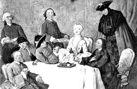 Coffee drinkers in a painting by Pietro Longhi of the XVIII century Fondazione Federico Zeri –