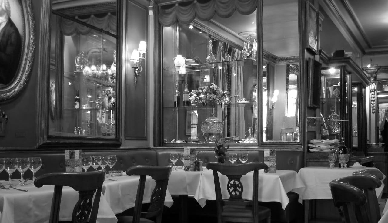 Le Procope in Paris. In 1988–89, the Café was refurbished in an 18th-century style. 