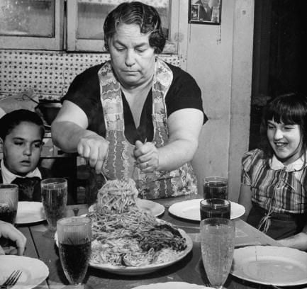 Italian American family in the 1940's.