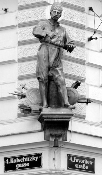 Monument to Kulczycki in Vienna, sculpted by Emanuel Pendl and erected in 1885 at the street named after him.