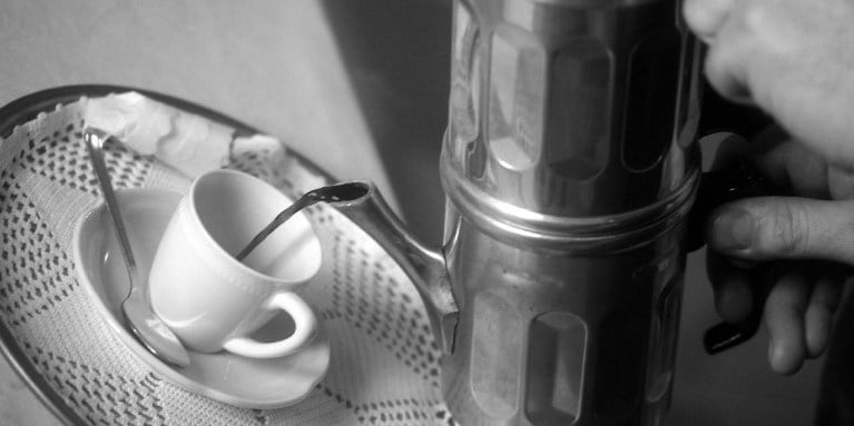 Napoletana coffee pot and cup