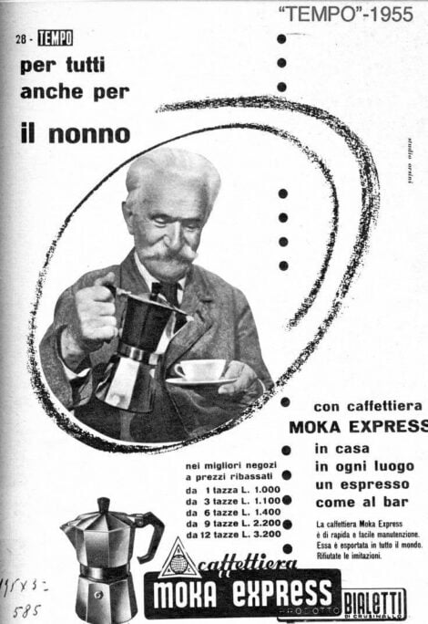 Bialetti advert, for all, including grandpa.