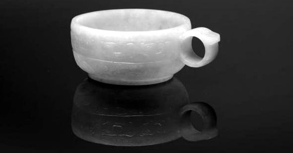 A pale green jade glazed cup, Ming Dynasty (1368-1644). Fabrice Gousset.