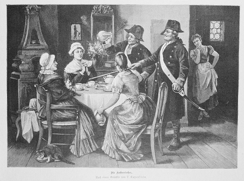 Louis Katzenstein, Prussian Coffee Smellers, c. 1785, wood engraving after a painting by Louis Katzenstein of 1892.