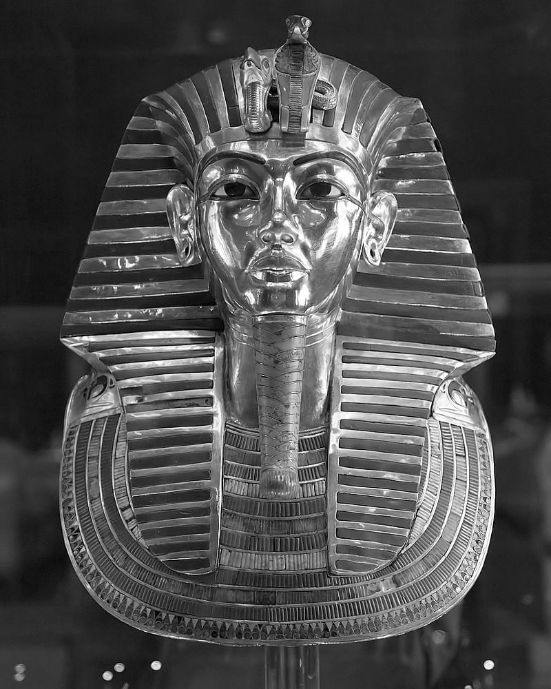 The Golden Mask of King Tutankhamen King Tut’s marvelous mask, forged from 11 kilograms of solid gold and accentuated with brightly colored enamel captures the haunting beauty of the king who died as a boy. And as some believed brings death.